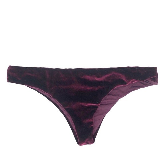 Radio Fiji Maroon Velvet Thalia Bikini Cheeky Bikini‎ Bottom - Picture 3 of 7